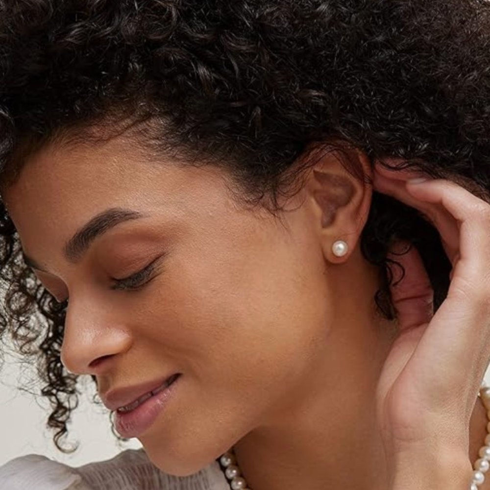 7.0-7.5mm Pearl Stud Earrings - Picture 5 of 6